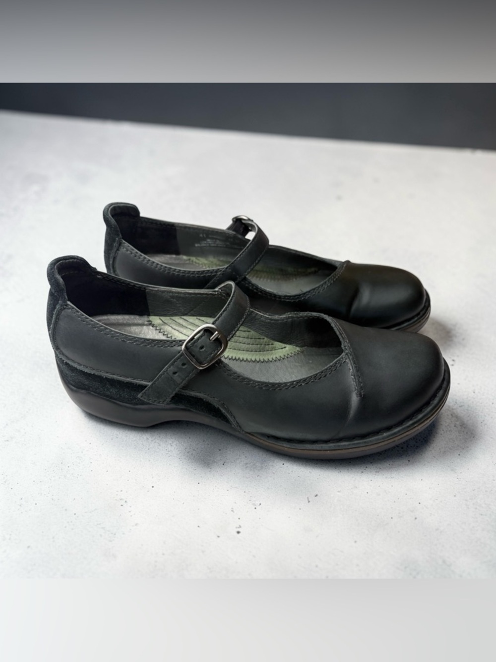 Dansko Forest Green Leather Mary Jane Comfort Shoes EU 41 US 10